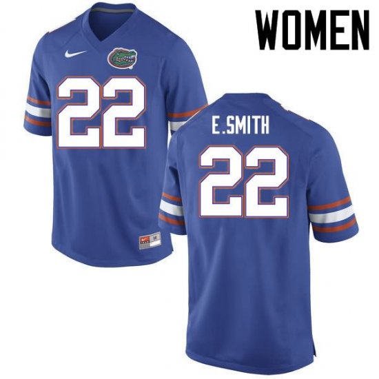 Women's Florida Gators #22 Emmitt Smith NCAA Nike Blue Authentic Stitched College Football Jersey CCH6562KW